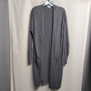 Old Navy Charcoal Long Open Front Cardigan Sweater